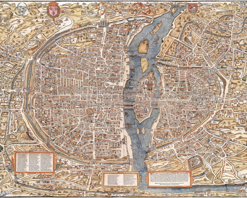 Antique European City Map Wallpaper Mural