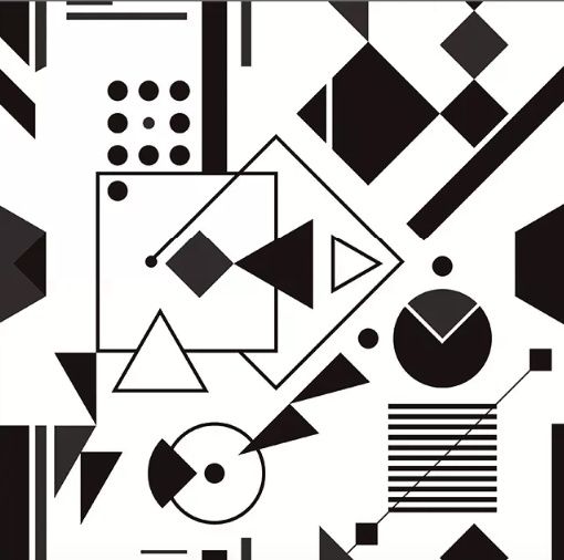 Papier peint formes géométriques noires et blanches