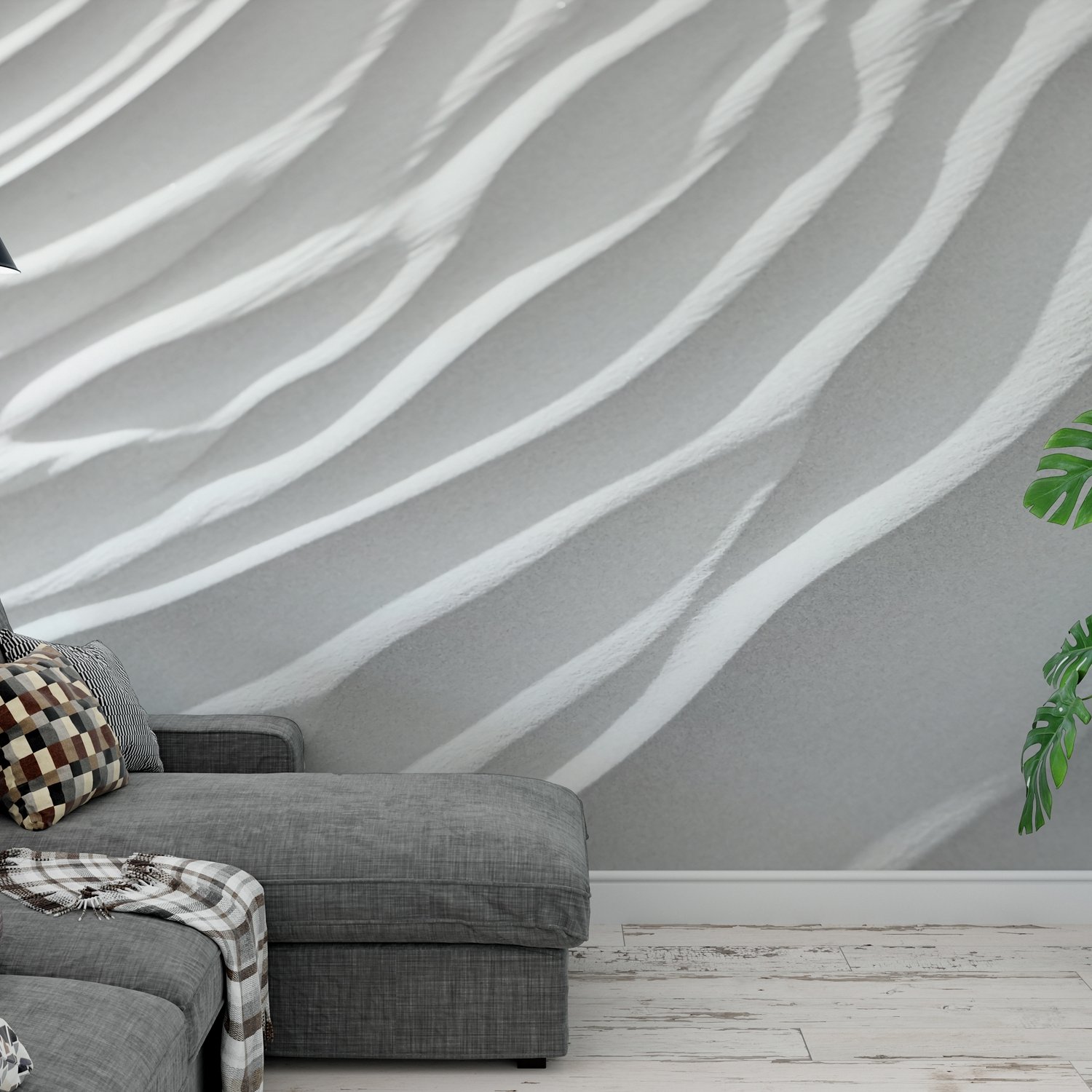 Nordic Style White Stripe Wallpaper Mural - Peel and Stick