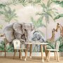 Animaux safari avec oursons papier peint panoramique