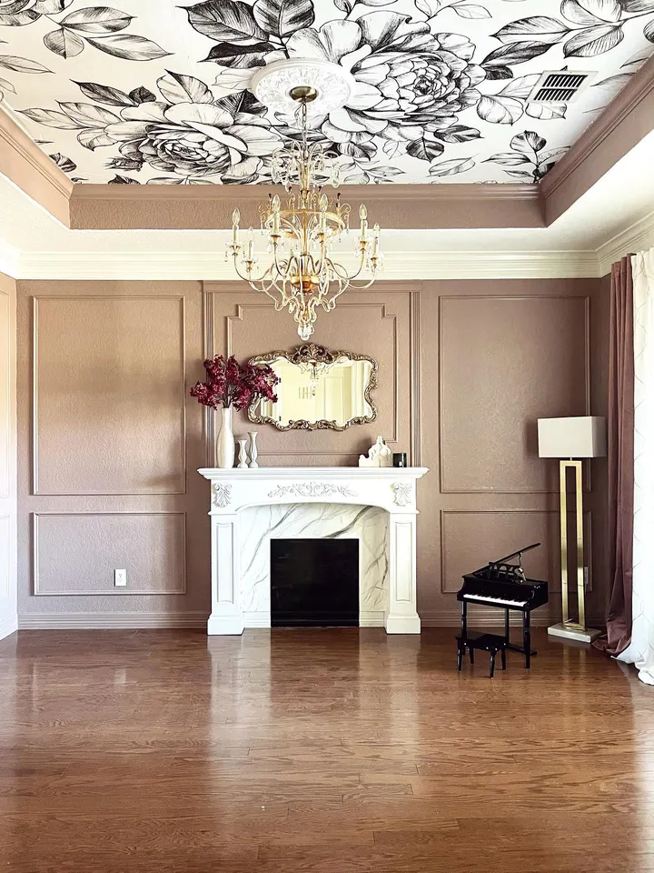 Black and White Flower Wallpaper Mural