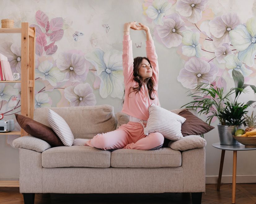 Watercolor Soft Flower Wallpaper Mural