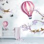 Kinder Fototapete Heißluftballon mit lila Blüten