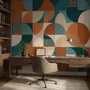 Retro Abstract Geometric Shapes Wallpaper Mural