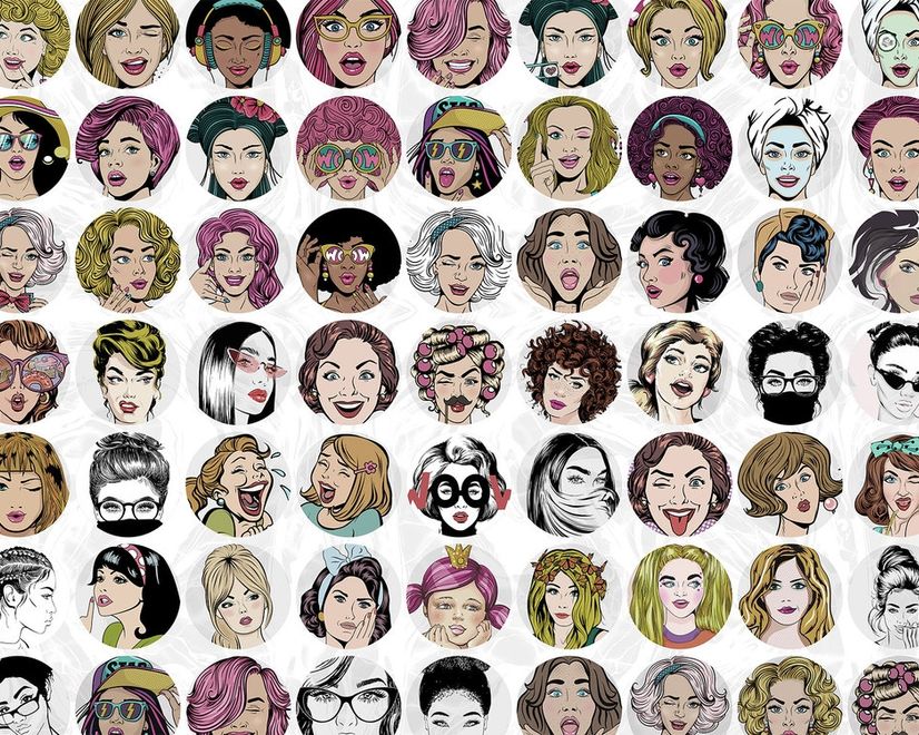 Woman Face Pop Art Wallpaper Mural