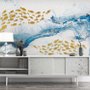 Sea Wave and Fish Wallpaper Mural