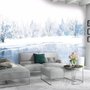 Aquarell Winterlandschaft und See Fototapete