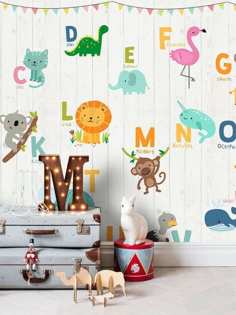 Papier peint panoramique alphabet animaux