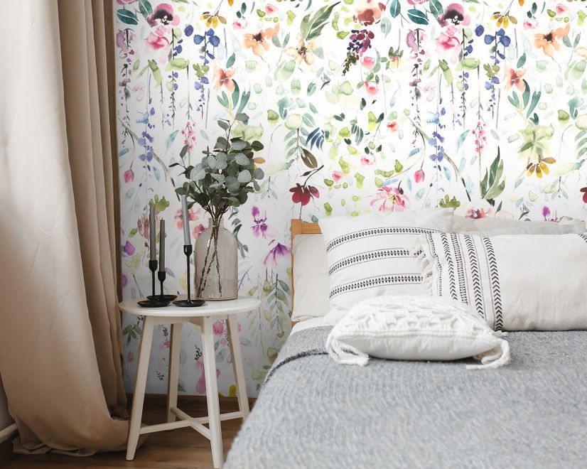 Watercolor Wildflower Wallpaper Mural