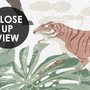 Retro Wild Animals with Tropical Leaves Wallpaper Mural