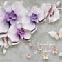 3D Embossed Look Purple Orchids Wallpaper Mural