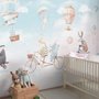 Papier peint pour enfants animaux heureux dans le ciel