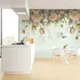 Vintage Orange Roses Wallpaper Mural