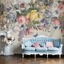 Papier peint panoramique floral vintage et coloré