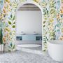 Colorful Watercolor Leaf & Plants Wallpaper Mural