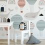 Air Balloon with Whale Wallpaper Mural