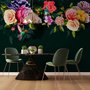 Dunkle bunte Blumen Fototapete