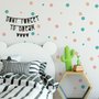 Pink Blau Bunte Doodle Polka Dots Wandtattoo