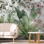 Papier peint panoramique forêt nostalgique fleurs colorées
