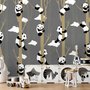 Cartoon-Pandas mit Baumzweigen Fototapete