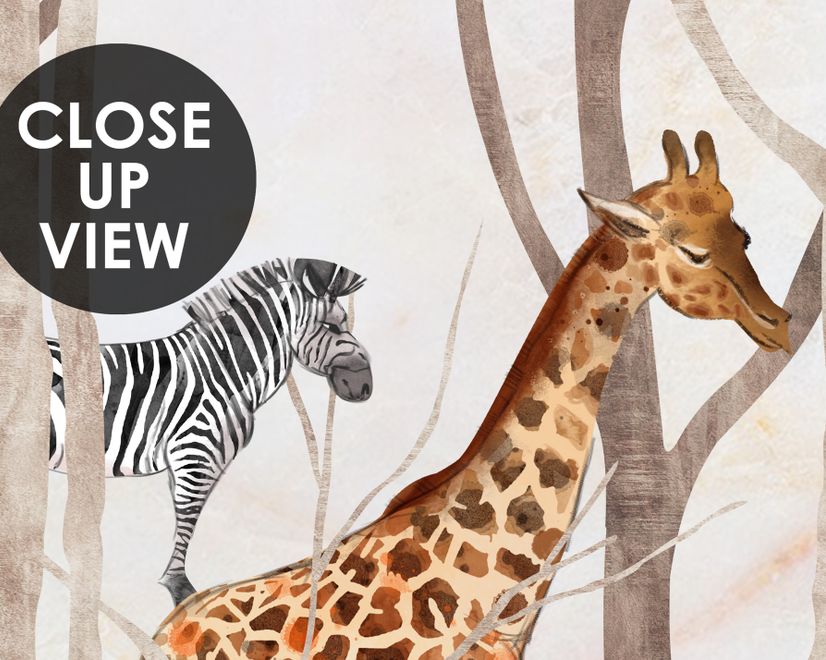 Watercolor Wild Animals Wallpaper Mural