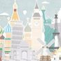 Kids Landmark Buildings Wallpaper Mural