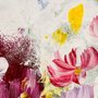 Papier peint panoramique bouquet floral acrylique rose rouge