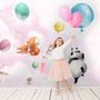 Cute Flying Panda & Animals Kids Nursery Wallpaper Mural