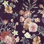 Papier peint bouquet floral vintage sombre
