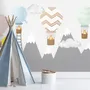 Kids Gray Mountain and Colorful Hot Air Balloon Wallpaper Mural