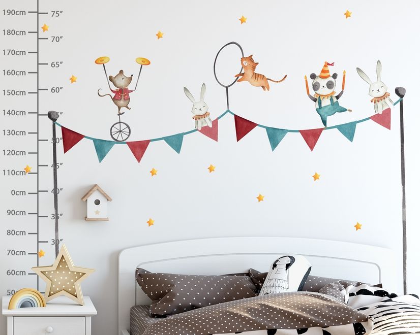 Kids Circus Safari Animals Wall Decal Sticker