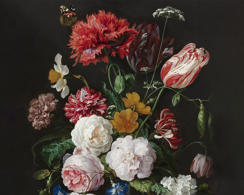 Dutch Florals Still Life Flowers in Vase Wallpaper Mural