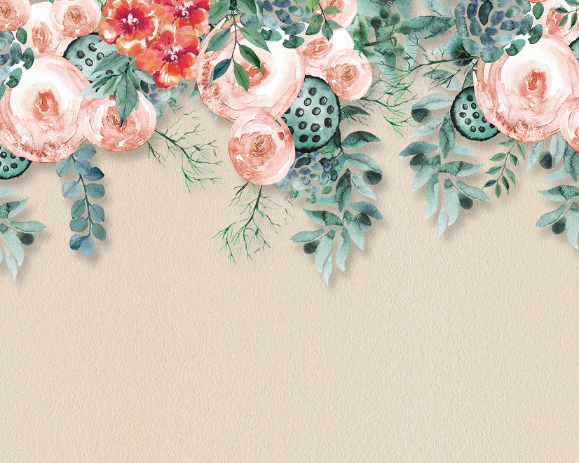 Watercolor Floral Wallpaper Mural