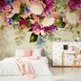 Classical Colorful Vine Flowers Wallpaper Mural