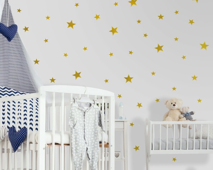 Metallic Gold Little Stars Wall Decal Sticker