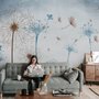 Papier peint panoramique floral pissenlit vintage