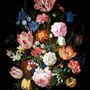 Elegant Dutch Dark Floral Bouquet Wallpaper Mural