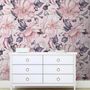 Papier peint panoramique floral rose aquarelle