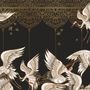 Papier peint oiseaux grue asiatiques ornements