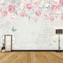 Pink Victorian Vine Flower Wallpaper Mural