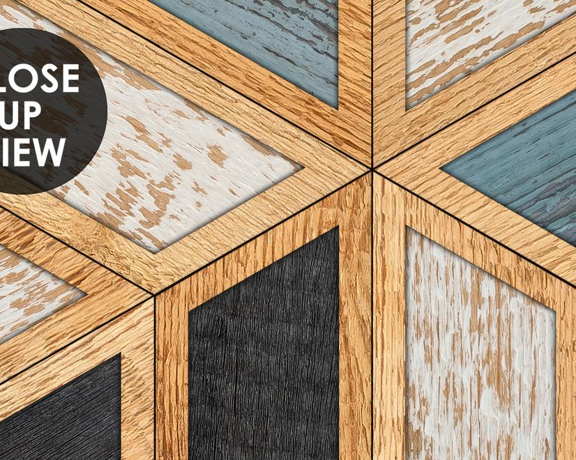 Geometric Shape Wood Look Texture Wallpaper Mural