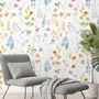 Watercolor Colorful Botanical Wild Flower Wallpaper Mural