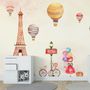 Eiffel Tower and Little Hot Air Balloon Wallpaper Mural
