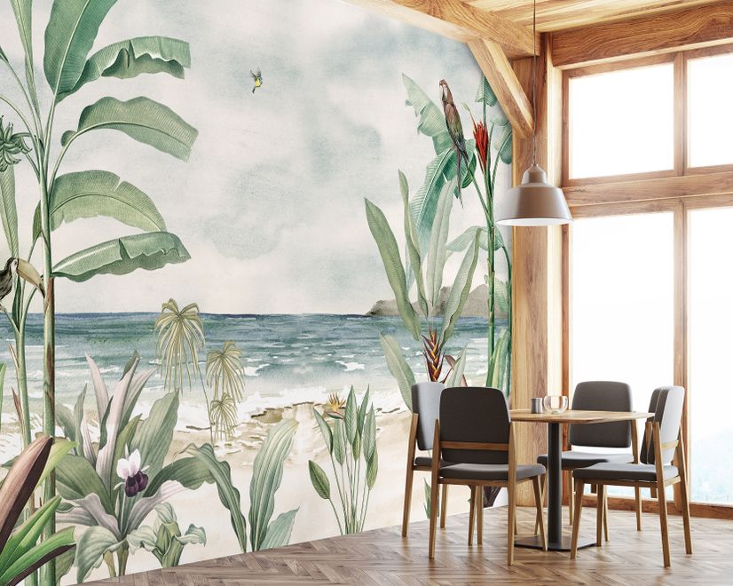 Tropical Beach View Wallpaper Mural