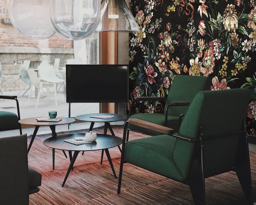 Art Nouveau Dark Floral Wallpaper Mural