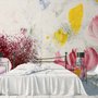 Papier peint panoramique bouquet floral acrylique rose rouge