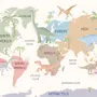 Kids Dinosaurs World Map Wallpaper Mural