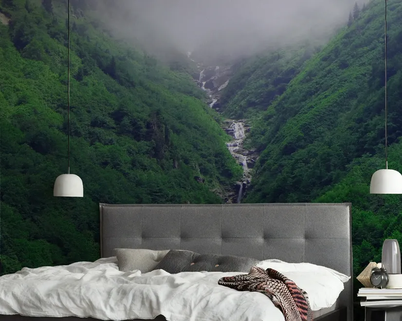 Mountain Waterfall Wallpaper Mural