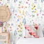 Watercolor Colorful Botanical Wild Flower Wallpaper Mural