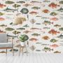 Papier peint panoramique vintage avec poisson aquatique